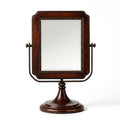 Dark Wood Rectangular Swivel Tabletop Mirror