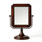 Dark Wood Rectangular Swivel Tabletop Mirror