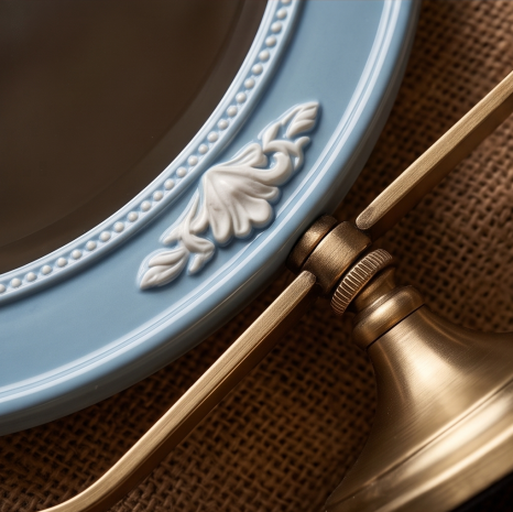 Powder Blue Floral Cameo Vanity Mirror