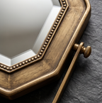 Antique Brass Octagonal Tabletop Vanity Mirror