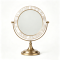 Luminous Mother-of-Pearl & Antique Brass Vanity Mirror