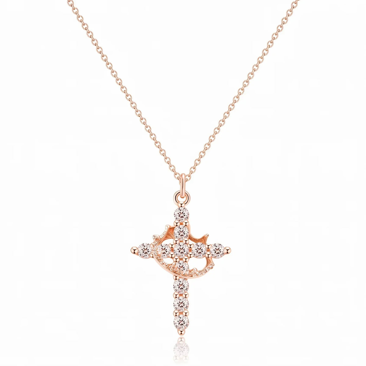 csandiva™ 14K Gold Rotatable Crown Cross Necklace - Discreet Anxiety Relief & Elegant Faith Jewelry | Claim 90% OFF Today🔥