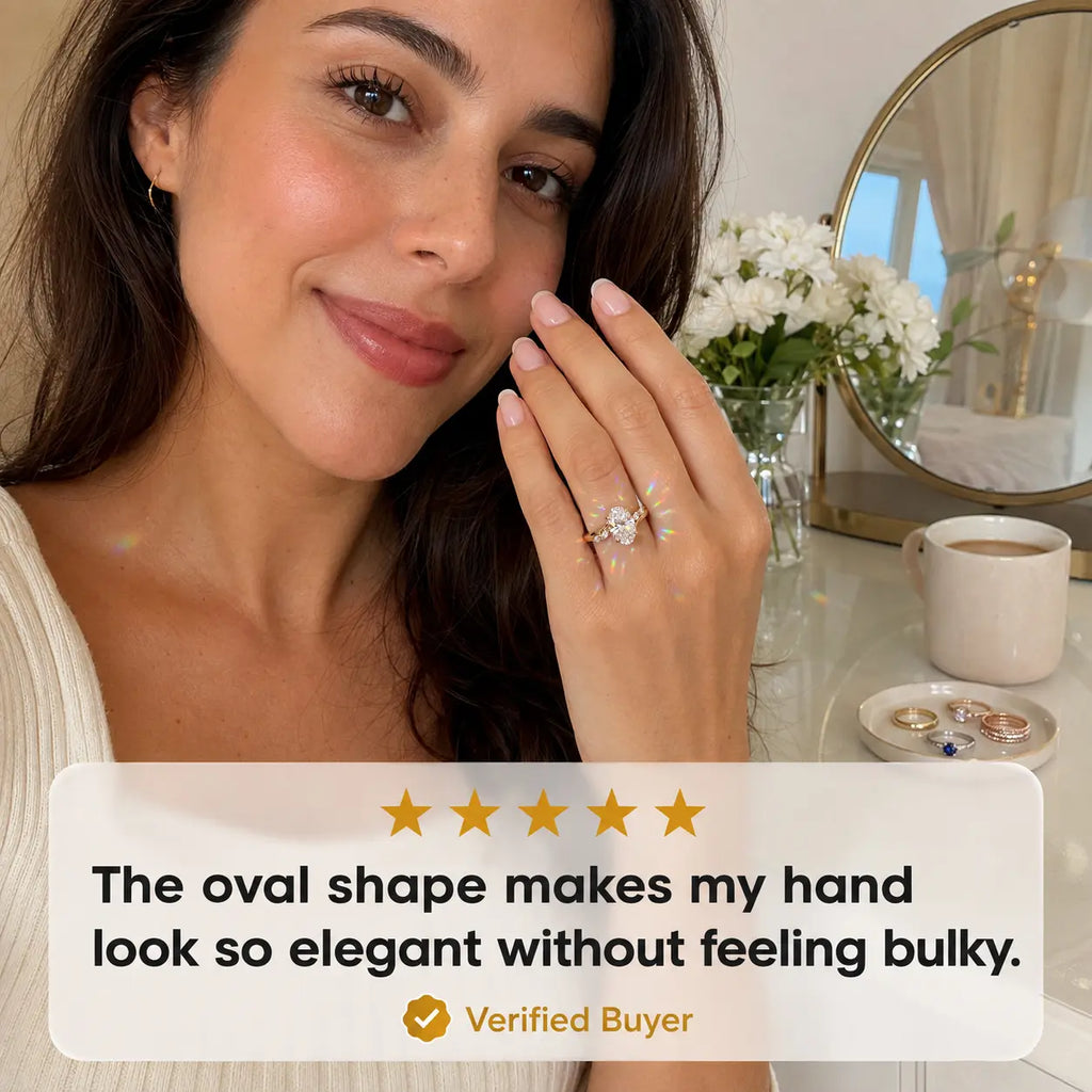 The Oval Diamond Ring That Makes Every Hand Look Elegant & Luxurious-Last Day Sale-90% OFF🔥