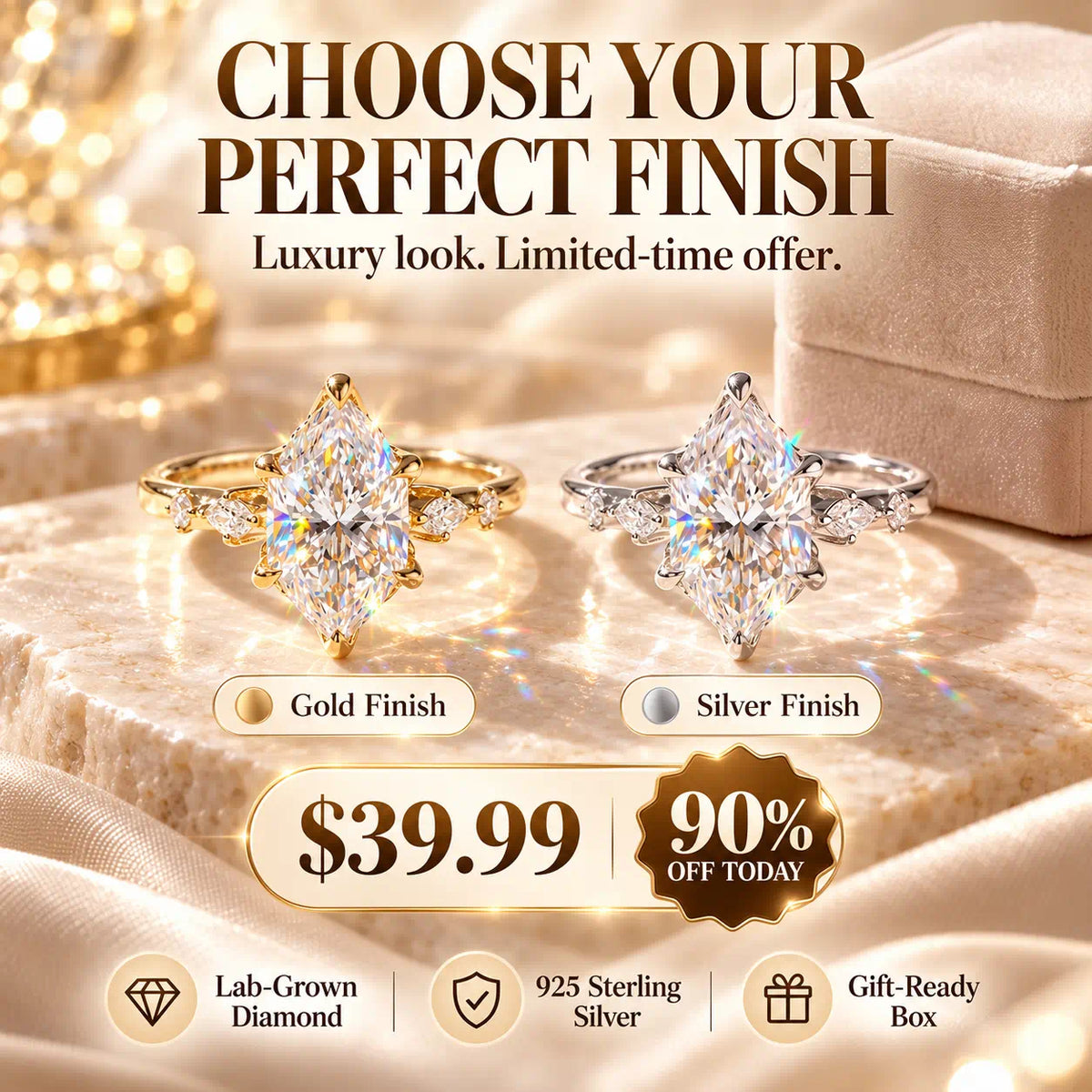 The Marquise Sparkle Ring That Makes Every Hand Look More Elegant-Last Day Sale-90% OFF🔥
