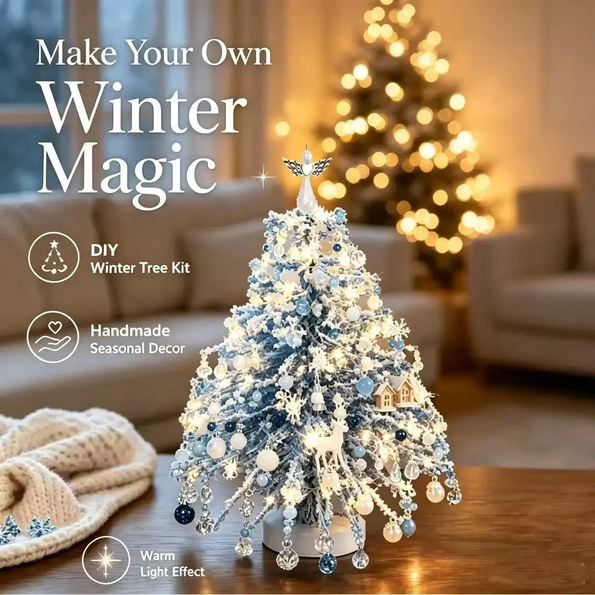 DIY Beaded Crystal Christmas Tree Kit | Sparkling Tabletop Holiday Decor & Stress-Relief Crafting Gift for Women & Home