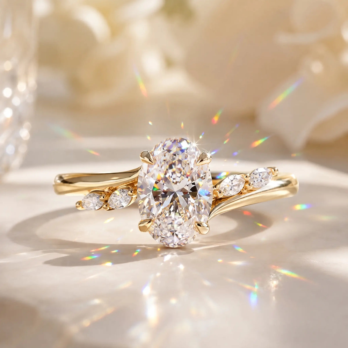 The Oval Diamond Ring That Makes Every Hand Look Elegant & Luxurious-Last Day Sale-90% OFF🔥