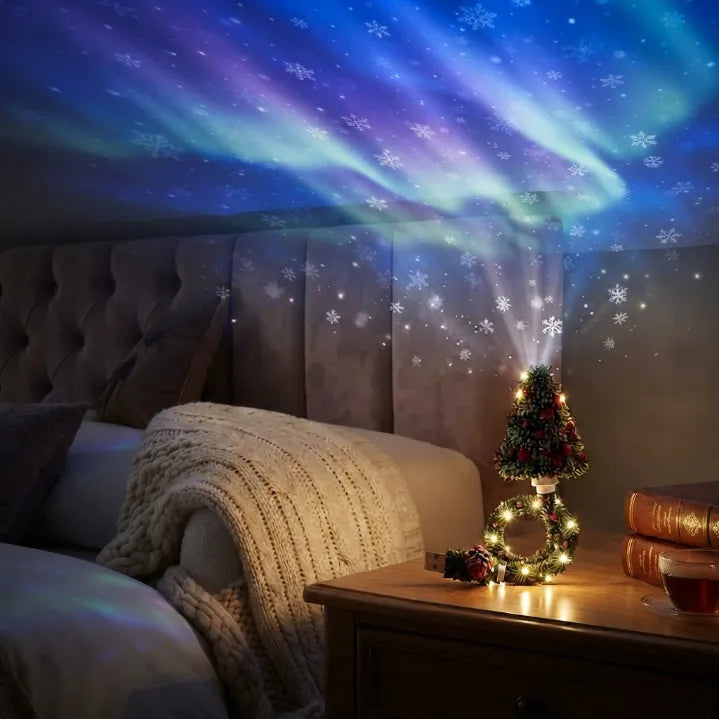Viral Rotating Christmas Snowflake & Aurora LED Night Light Projector