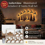 Holiday Magic LED Wooden Reindeer Sleigh Hanging Decor for Living Room & Home