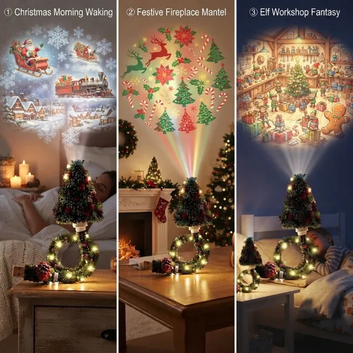 Viral Rotating Christmas Snowflake & Aurora LED Night Light Projector