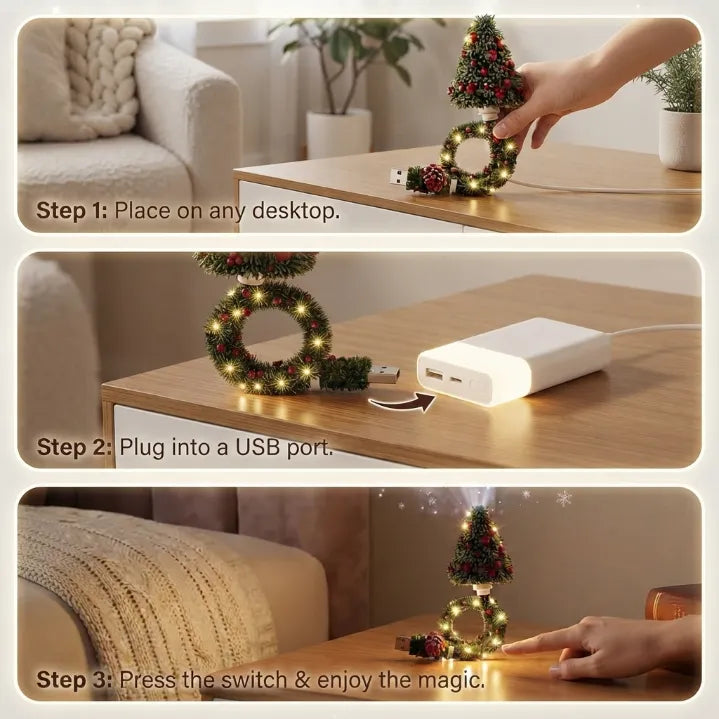 Viral Rotating Christmas Snowflake & Aurora LED Night Light Projector