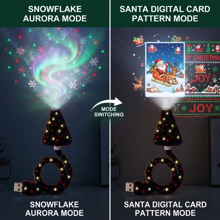 Viral Rotating Christmas Snowflake & Aurora LED Night Light Projector